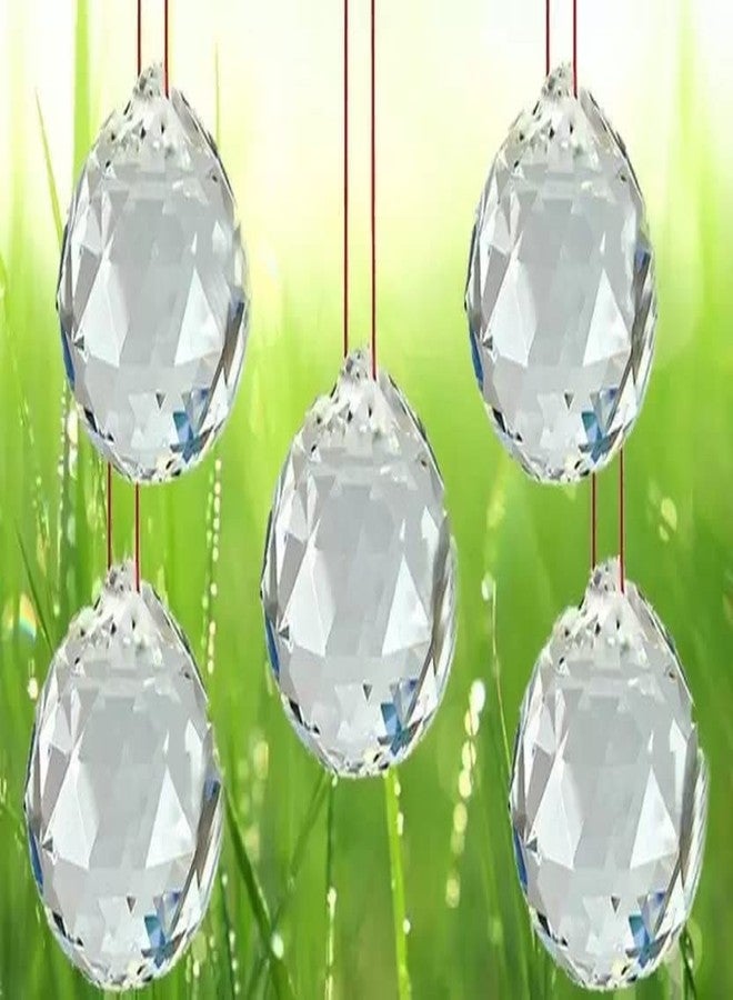 VASTU ART Fengshui Vastu Sun Light Catcher 5 Crystal Ball Wall Hanging for goodluck, Happyness and Prosperity Decorative Showpiece - 5 cm (Crystal, White) - Image 2